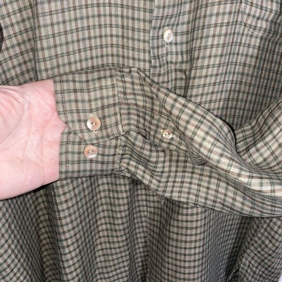 Vintage Burma Bibas Rayon Shirt Plaid Button Down Made in Hong Kong Soft 90s M/L - Picture 6 of 10
